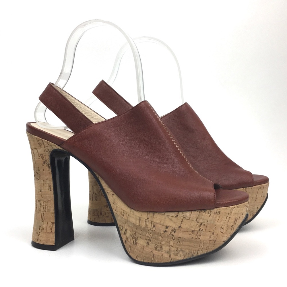 Chloe slingback mule platform sandal clog 70s